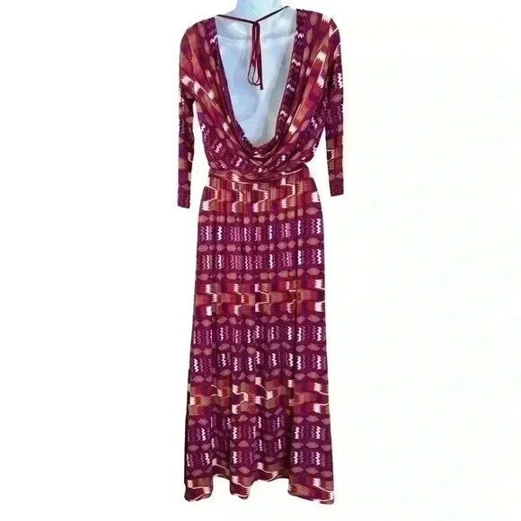 Rachel Pally Maxi Dress Small Boho Southwest Print Jersey Long Sleeve Festival - Picture 3 of 12